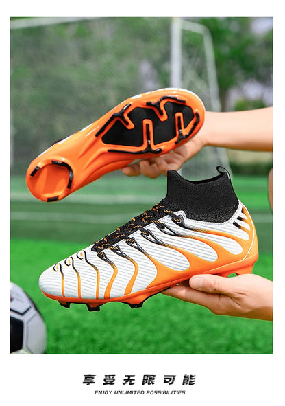 Soccer Cleats Men Sneakers Soccer Shoes Breathable Adult Kids TF/FG Football Boots