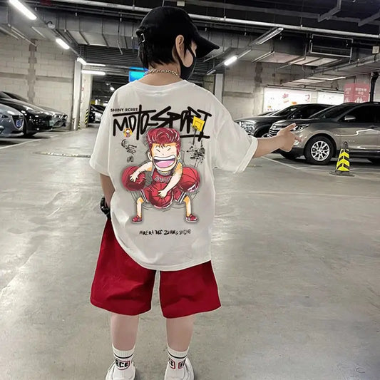 Shohoku Cotton Boys Clothes Sets Summer T-Shirt + Short Pants 2PCS Slam Dunk Sport Basketball Kids Clothing Children Outfits