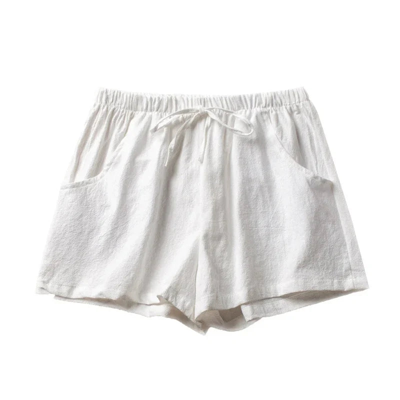 Summer Women Cotton Linen Shorts High Waist Shorts Short Pants Women Fashion Casual Sports Shorts Female S-3XL