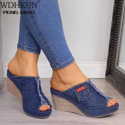 Lady Slope Sandals Women Platform Sandals New Summer Female Fish Mouth Platform High Heels Wedge Shoes