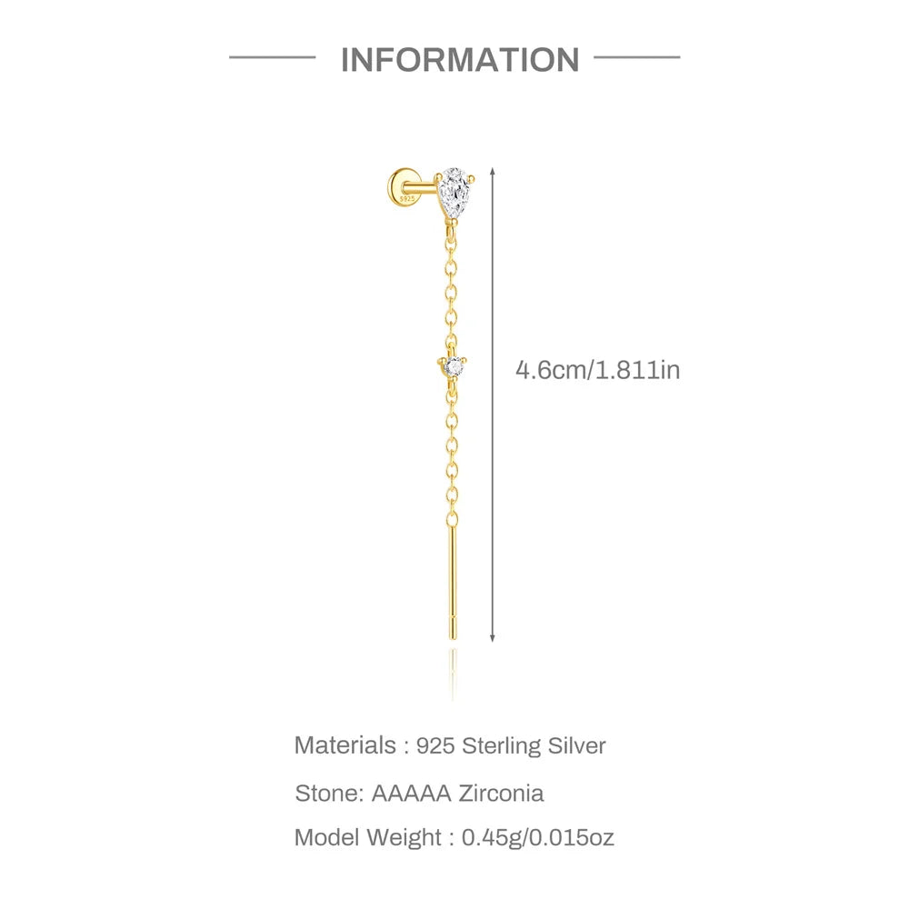 Aide 925 Sterling Silver Long Chain Tassel Baroque Irregular Pearl Dangle Earrings for Women C Shape Earrings Jewelry Pendientes