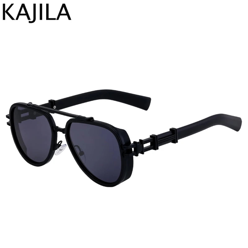 Sunglasses Men Brand Oval Metal Frame Steampunk Sunglasses