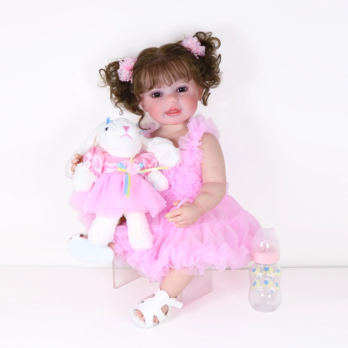 Happy Dance Reborn Toddler Doll – 22-Inch Lifelike Companion with Plush Bunny