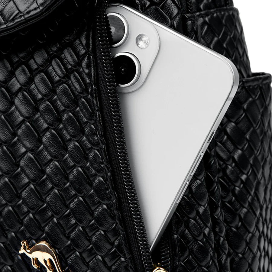 Luxury Women Leather Backpacks for Girls Sac A Dos Casual Daypack Black Vintage Backpack School Bags for Girls Mochila Rucksack
