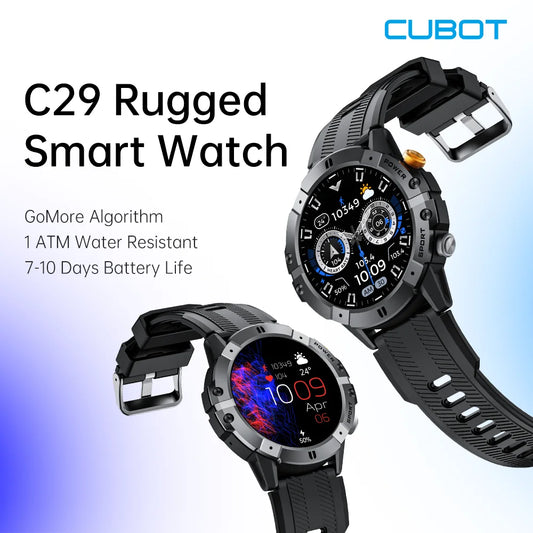 CUBOT C29 SmartWatch 1.52-inch 1ATM Waterproof Sport Watch for Men 410mAh Battery, Bluetooth Call, Heart Rate&24H Health Monitor