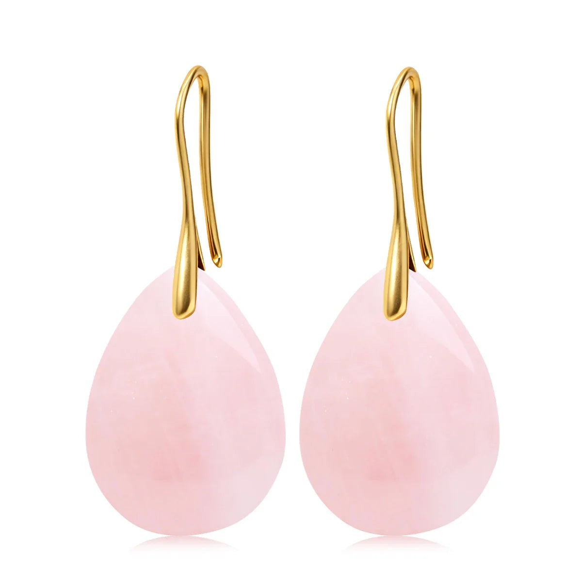 Natural Stone Pendant Women's Teardrop Earrings Elegant Gem Jewelry Creative Gift Black Obsidian Amethyst Rose Quartz Earrings