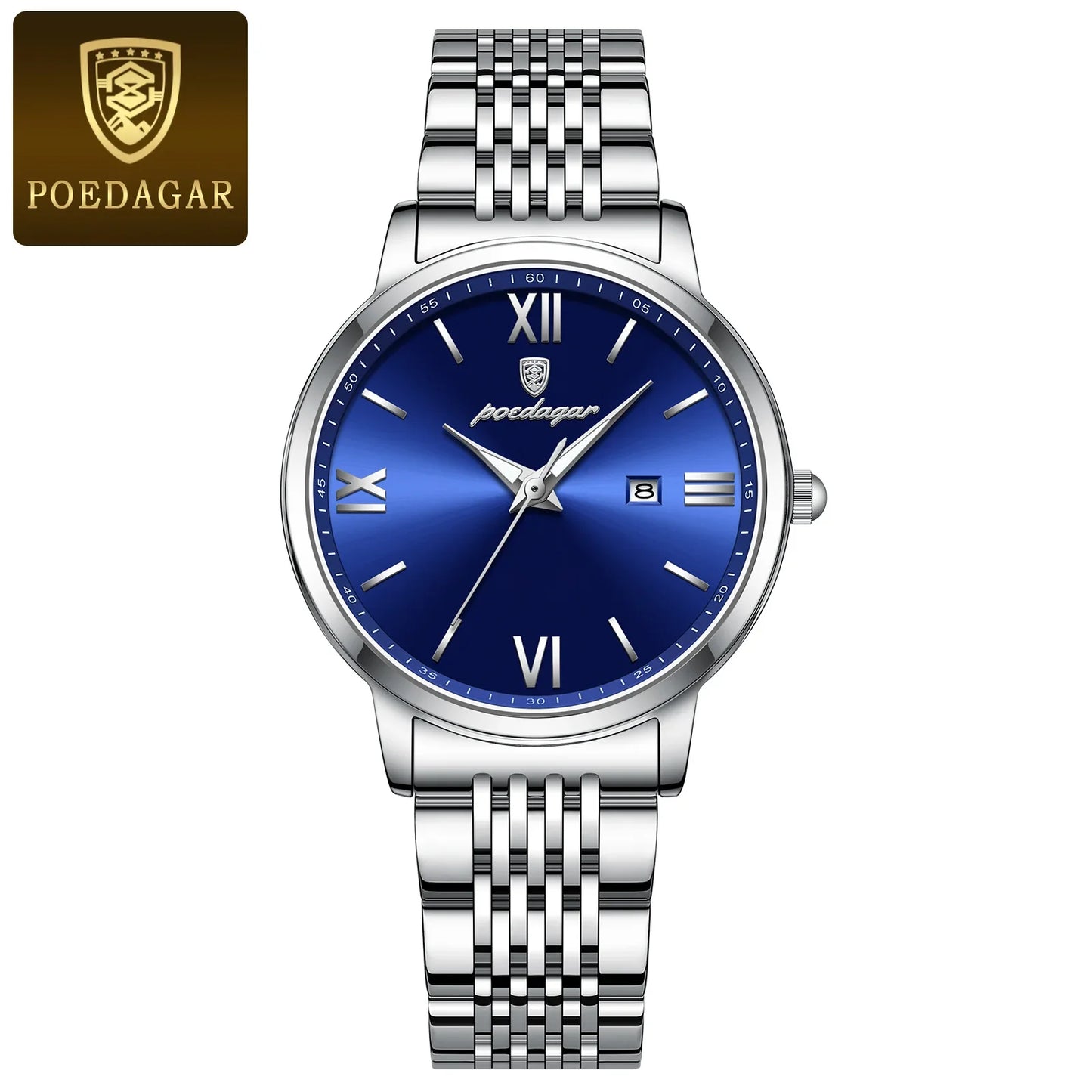 POEDAGAR Original Fashion Watch For Woman Waterproof Luminous Date Ladies Watch Stainless Steel Quartz Business Women's Watches