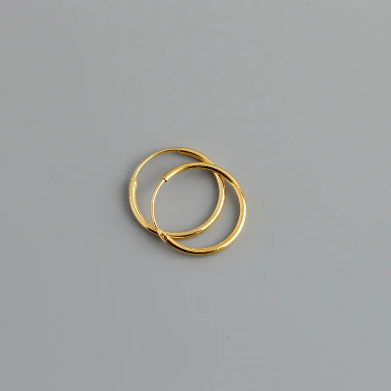 WANTME Genuine 925 Sterling Silver Fashion Korean Simple Hoop Earrings for Women Men Charming Chic Party Jewelry Accessories