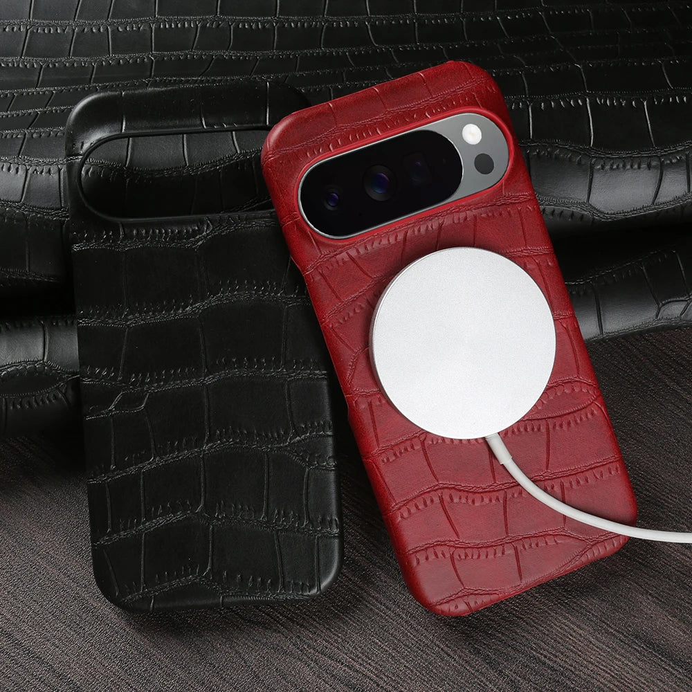 Luxury Leather Magnetic Phone Case For Google Pixel 10 9 Pro XL 9A 8 8A 7 7A 6 Pro 6A For Magsafe Shockproof Matte Cover Coque