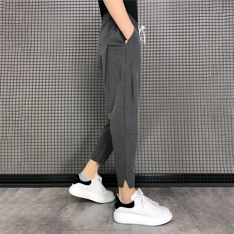 Men Harem Pants Solid Casual Korean Slim Wild Vintage Loose Fashion Youth Trousers