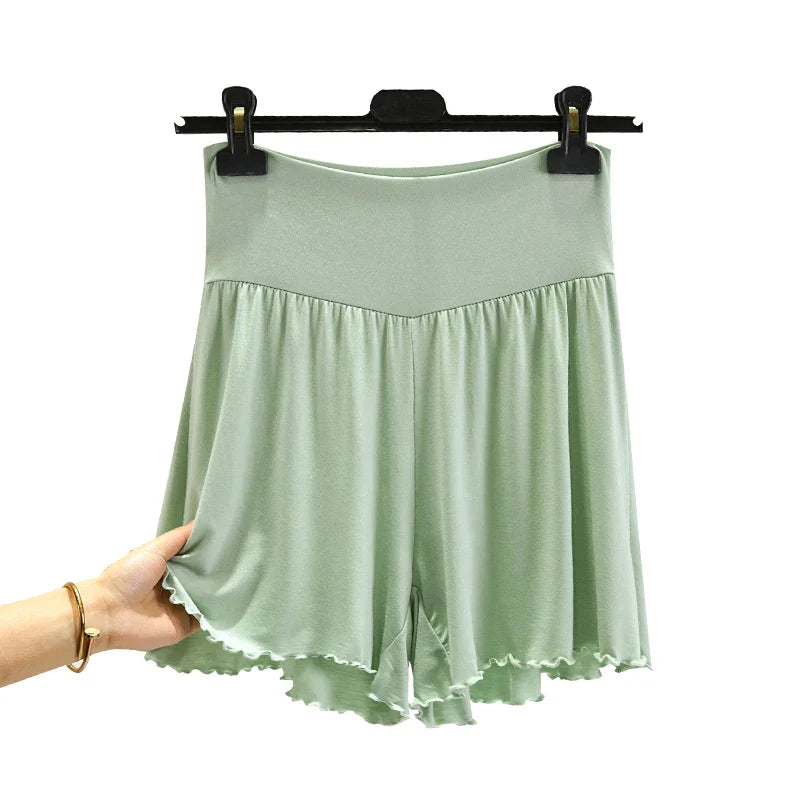 Modal Summer Shorts Sleep Bottoms Women Pure Color Casual Sleepwear Pants 2026 Loose Short Home Wide Leg Pants