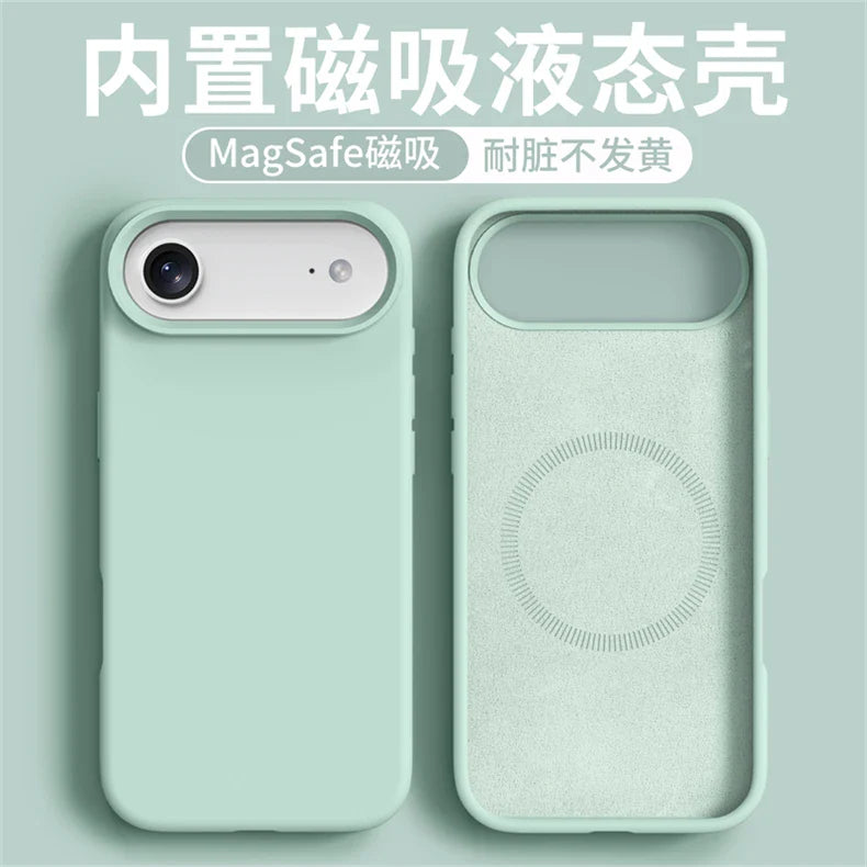 Magnetic Case For iPhone 17 Pro Max 17 Ari MagSafe Liquid Silicone Comfortable Feel Built in Flocking Protect Cover