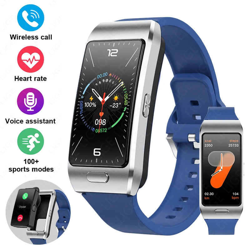 LIGE Sports Smart Watch with Earbuds Answer Make Calls 2 in 1 Bluetooth Music Watch GPS Track Fitness Smart Band for Women Men