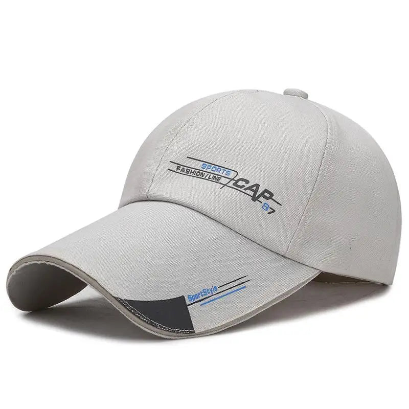 2024 Fashion Line Baseball Cap For Men Sports Cap Hat Fish Outdoor Long Visor Brim Shade Snapback Sun Hat Women's Summer Hat