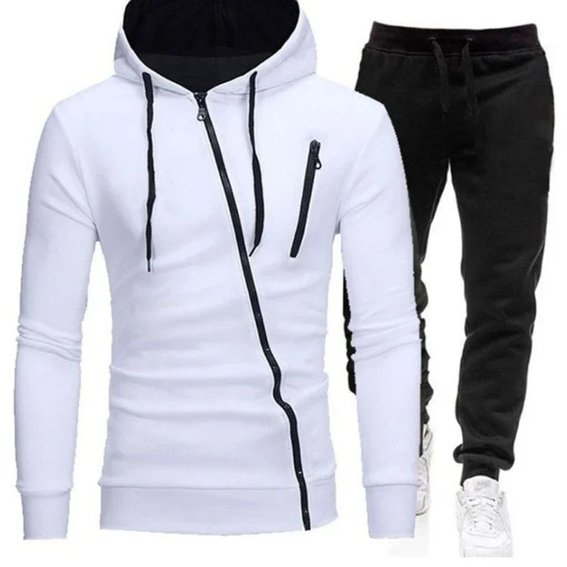 2024 Male Hoodie+Pants 2Pcs Jogging Sports Suit Casual Tracksuit Men Hooded Sweatshirt Outfit Spring Autumn Mens Sets Sportswear