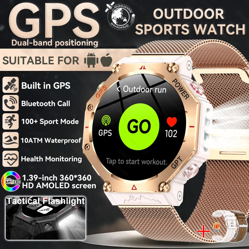 2025 New T-Rex 3 Ultra GPS Smart Watch Men 10ATM IP68 Waterproof Built-in Dual-band GNSS Compass Military Sport Smart Watch