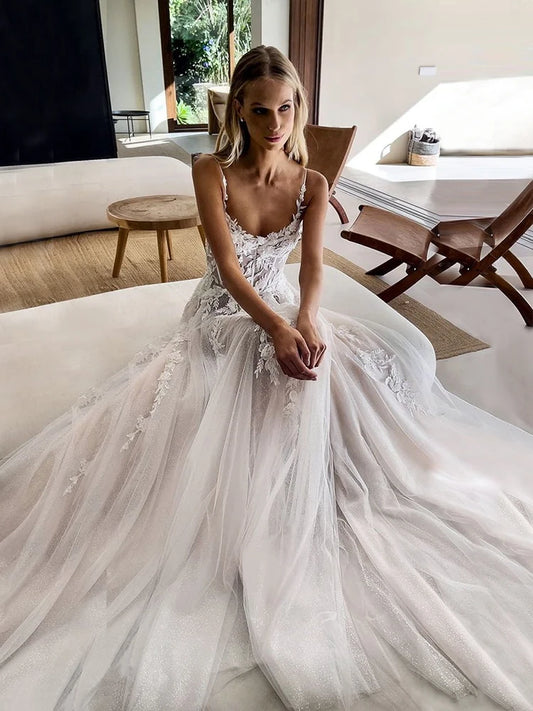 White Bridesmaid Dresses: Wedding Dresses High Side Split Lace Appliques Beach