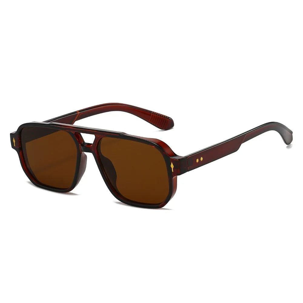 Fashion Square Sunglasses Women Men Driving Rivets Arrow Decoration Casual Travel Suitable for All Sun Glasses Uv400