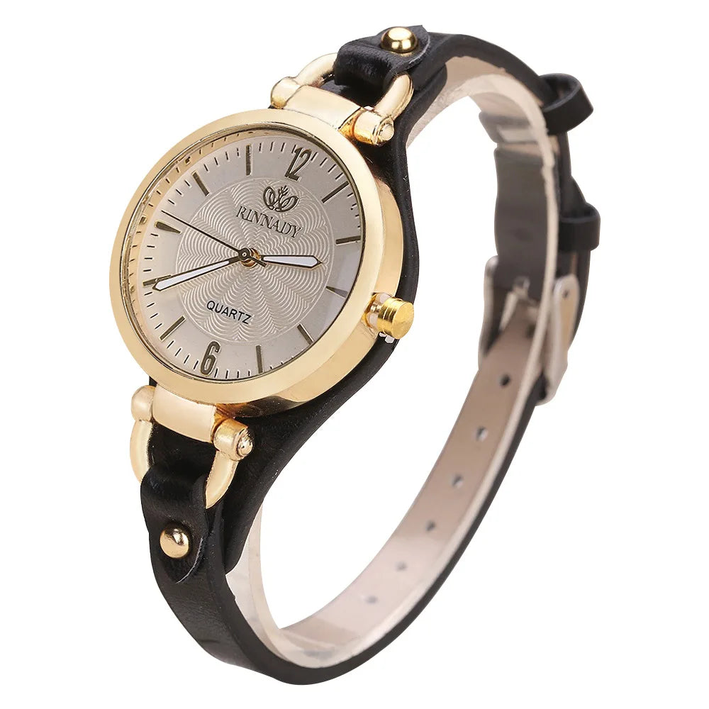 Vintage Ultra-thin Leather Strap Women Quartz Watch Fashion Ladies Wristwatches Clock Gift Reloj Mujer