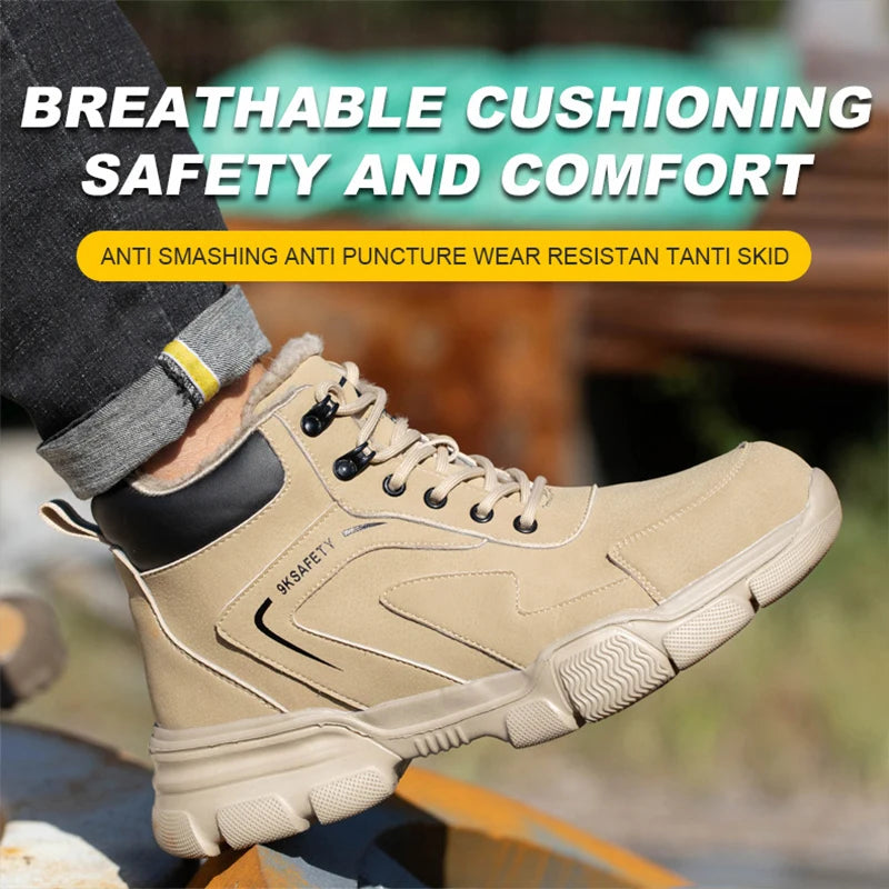 Work Safety Shoes Men Safety Boots Anti-smash Anti-stab Work Shoes Sneakers Steel Toe Shoes Male Work Boot Indestructible Shoes
