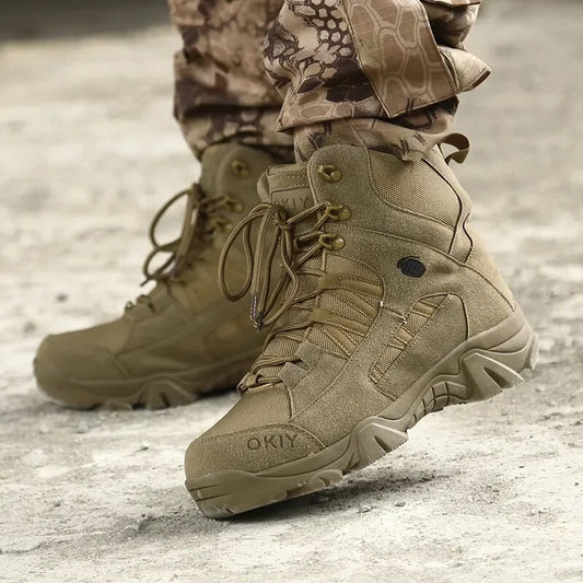 Men Military Boots Men Outdoor Ankle Boots Tactical Combat Boots Work Safty Shoe for Men