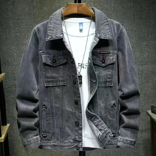 Male Jean Coats Cargo Biker Men's Denim Jacket Motorcycle Autumn Washed Fashion