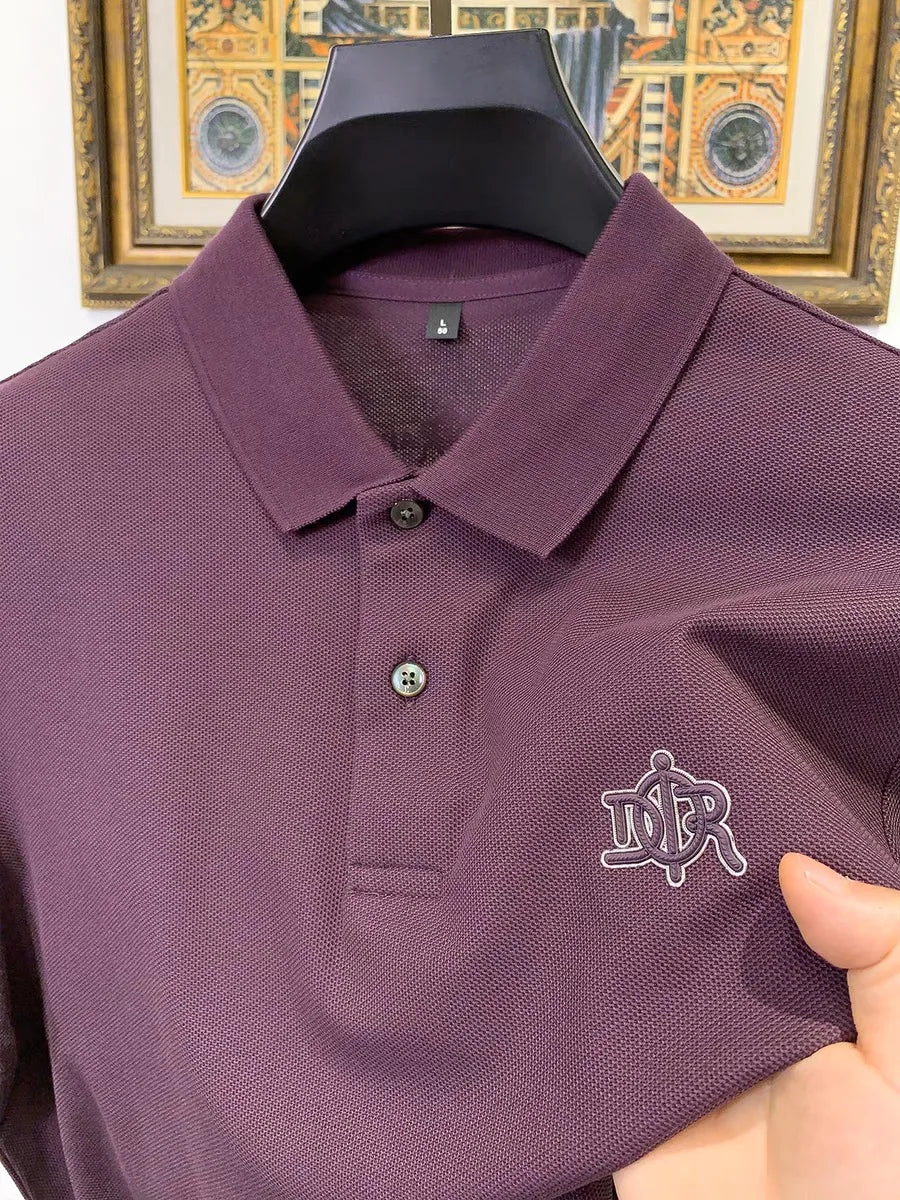 100% pure cotton high-end fashionable short sleeve summer new high-quality men's business casual polo shirt luxury brand T-shirt