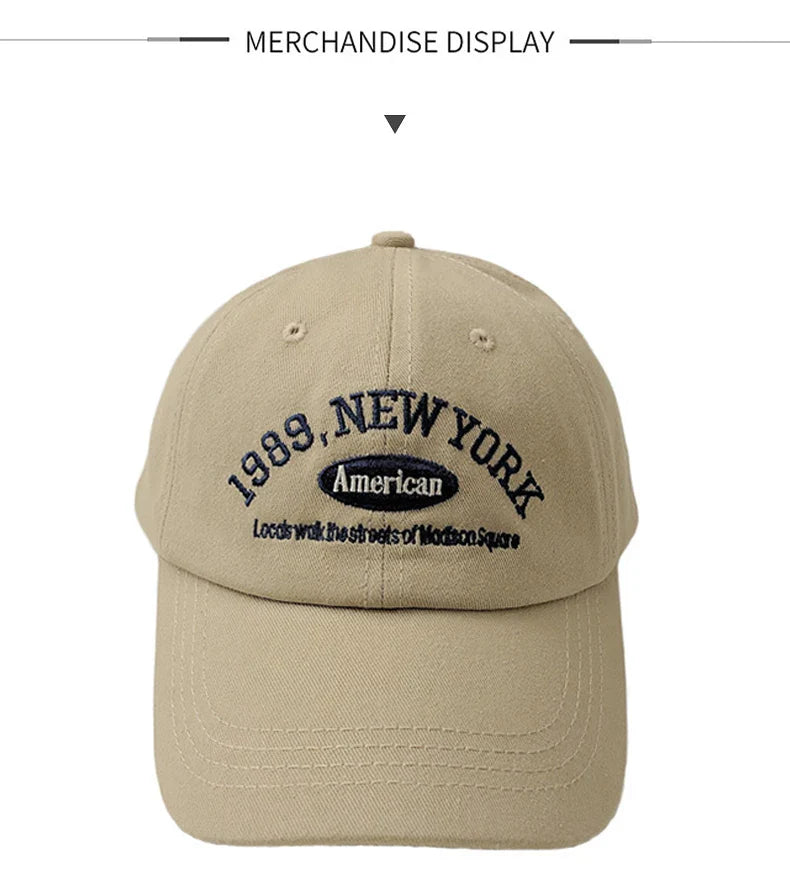 Korean Retro Baseball Hat Women's Autumn Winter Versatile Ins Street Letter Embroidered Caps Summer Couple Men