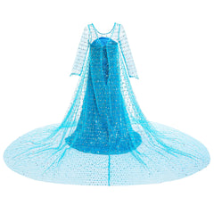 Sequin Elsa Dress with Long Cloak For Girls Halloween Princess Theme