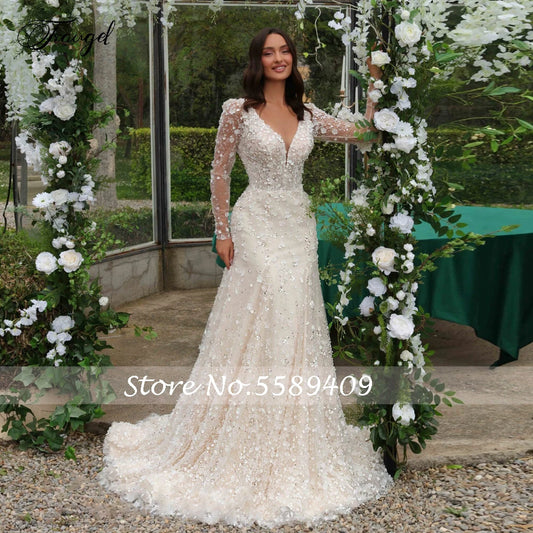 White Bridesmaid Dresses: Wedding Dresses V-Neck Long Sleeve Detachable