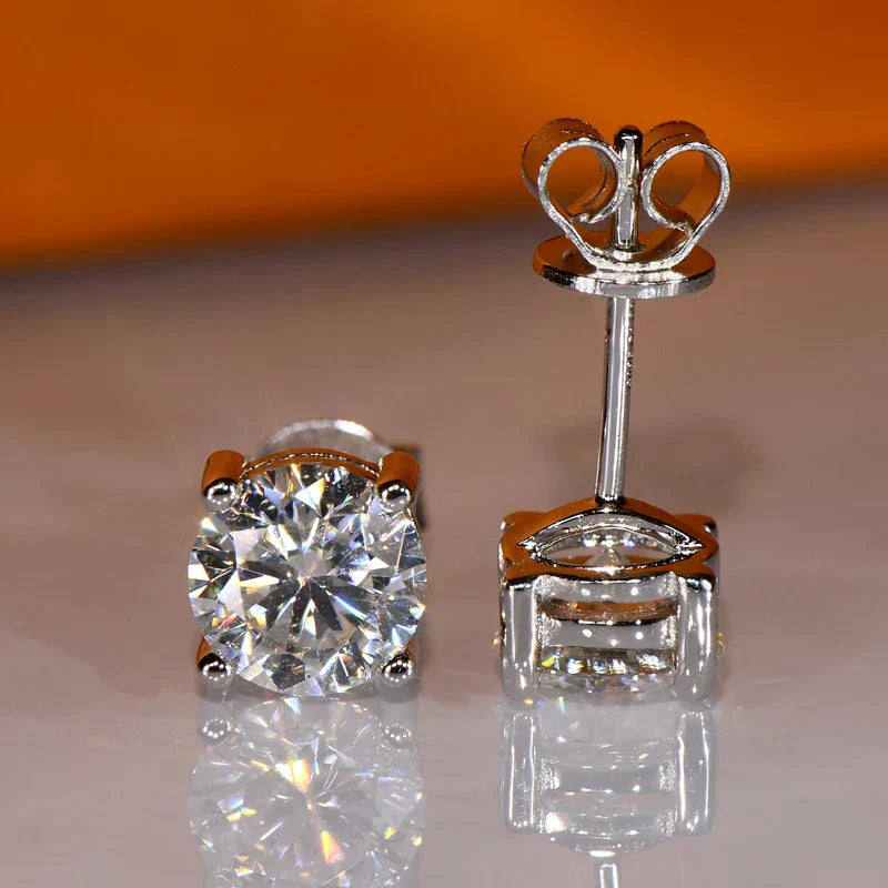 IOGOU 3mm/4mm/5mm/6.5mm/8mm/9mm/10mm/11mm Certified D VVS1 Moissanite Stud Earrings 925 Silver Earrings For Women Men Jewelry