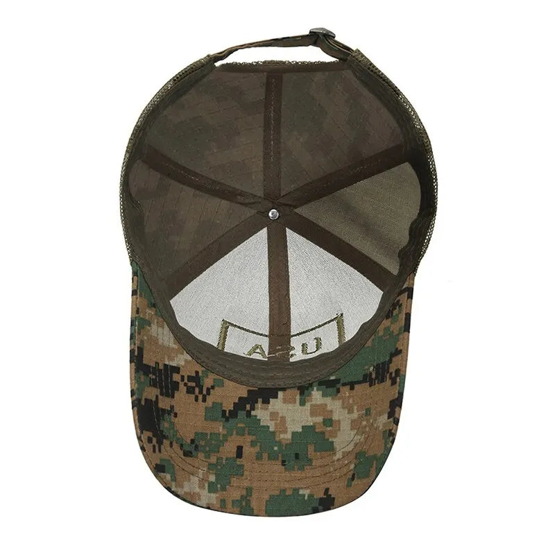 American Flag Camouflage Sticker Embroidered Baseball Cap Net Hat Men's Outdoor Velcro Cap
