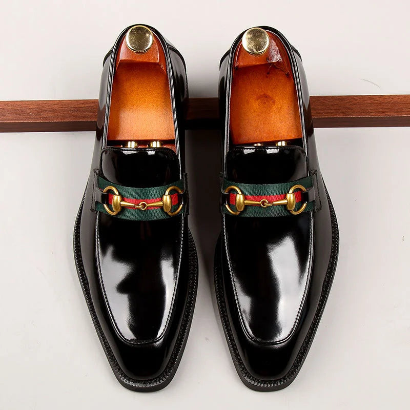 New Men's leather shoes, business formal shoes men,  patent leather single shoe foot comfort