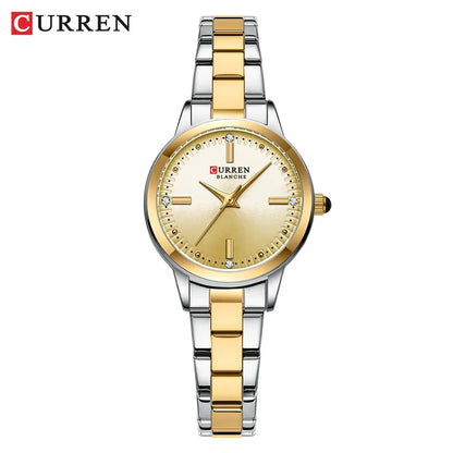 CURREN Women's Watches Fashion Original Quartz Wrist Watch for Ladies Roman Dial Dazzling Diamond Waterproof Luminous Luxury New