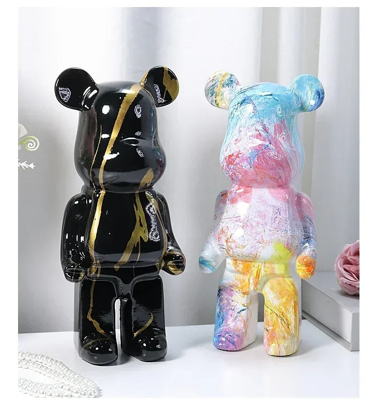 Aesthetic Bear Figure Resin Nordic Bear Statue Figurine Sculpture Luxury Livingroom Decoration Home Ornament Desk Accessories