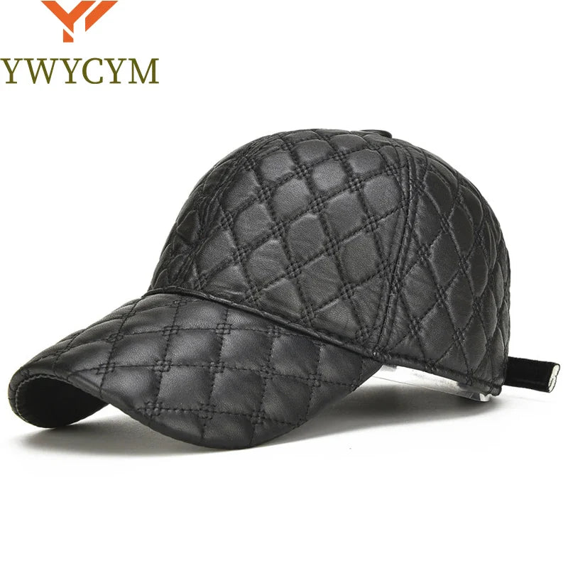 2026  Spring Genuine Sheepskin Leather 55-61CM Black Baseball Caps For Man Casual Street Gf Gorras Dad Hat