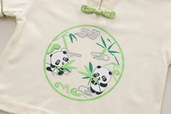 New Children Chinese Style Panda Clothes Summer Baby Boys Cotton T Shirt Shorts 2Pcs/Set Infant Kids Fashion Toddler Tracksuits