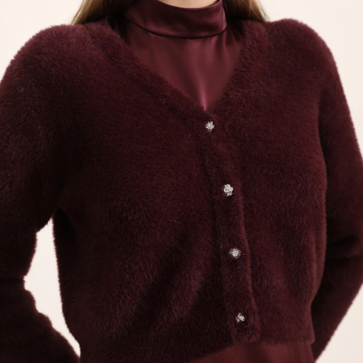 Autumn and Winter Women Mohair Cardigan Customized