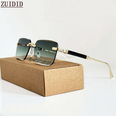 Sunglasses Women Trendy Vintage Designer Rimless Sunglasses For Men