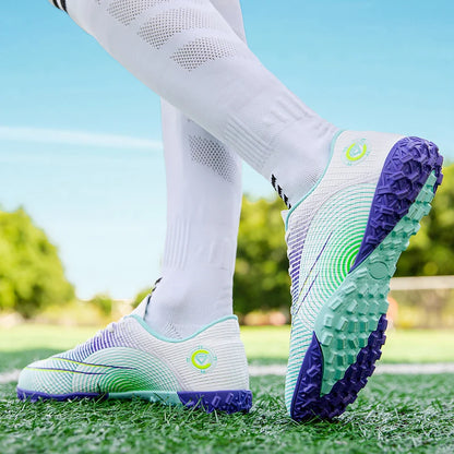 Professional Unisex Soccer Shoes Long Spikes TF Ankle Football Boots