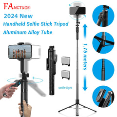 1750mm Wireless Selfie Stick Tripod Stand Foldable Monopod