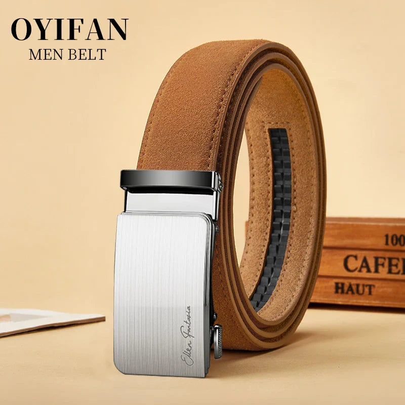 Men Belts Automatic Buckle Belt PU Leather High Quality For Men Leather Strap Casual For Jeans