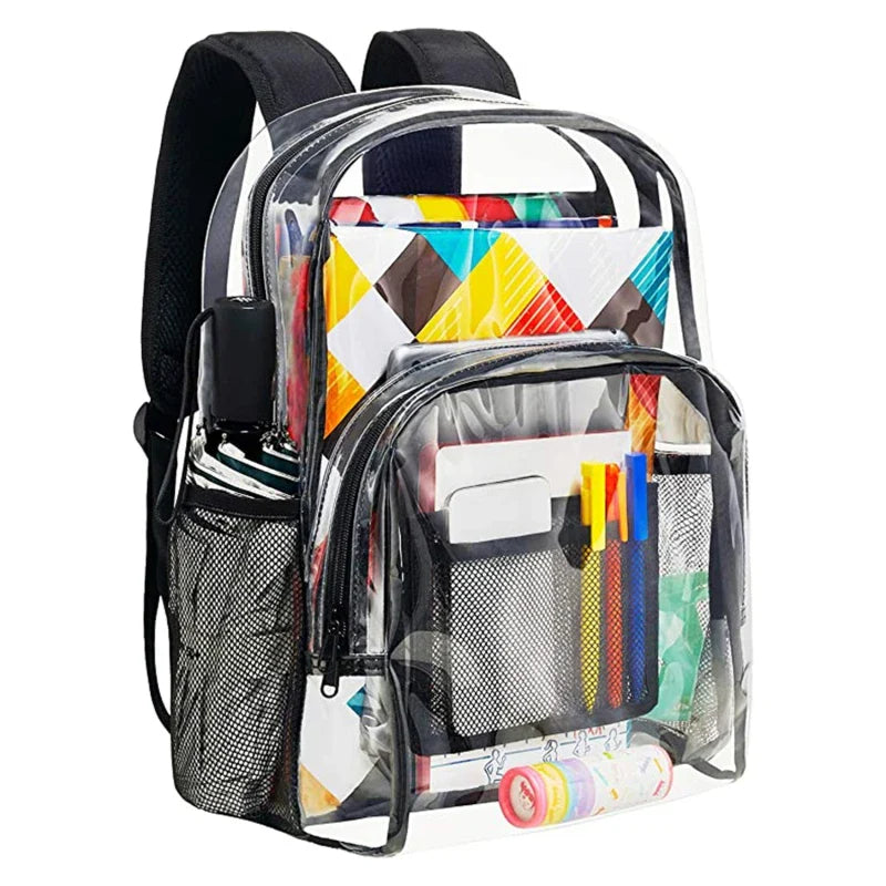 Backpack Waterproof Transparent School Bag Girl Large Capacity Backpack Solid Clear Backpack Men Fashion Transparent Plastic Bag
