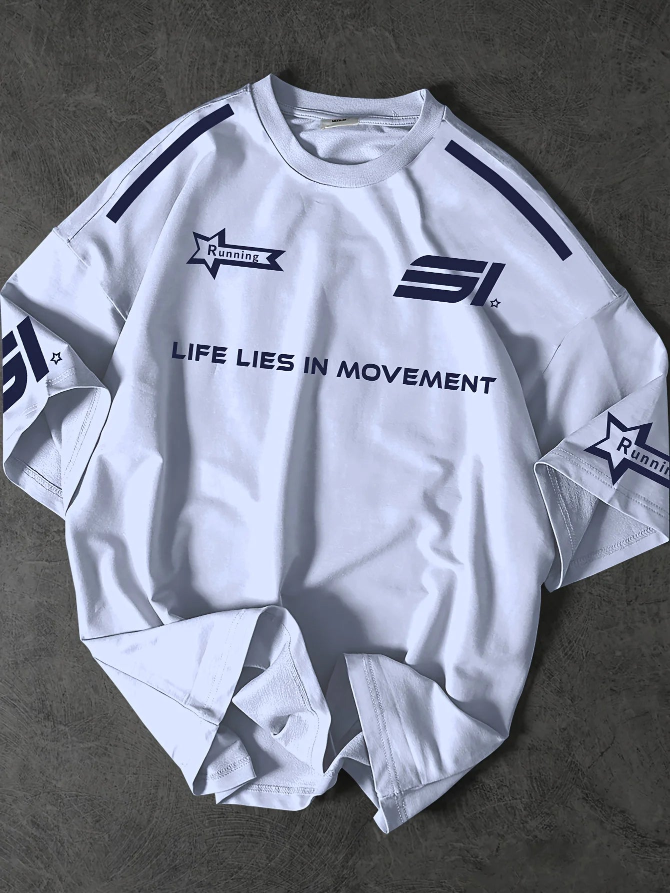 The new men's T-shirt for summer 2025 is a casual sporty breathable mesh letter printed streetwear collection