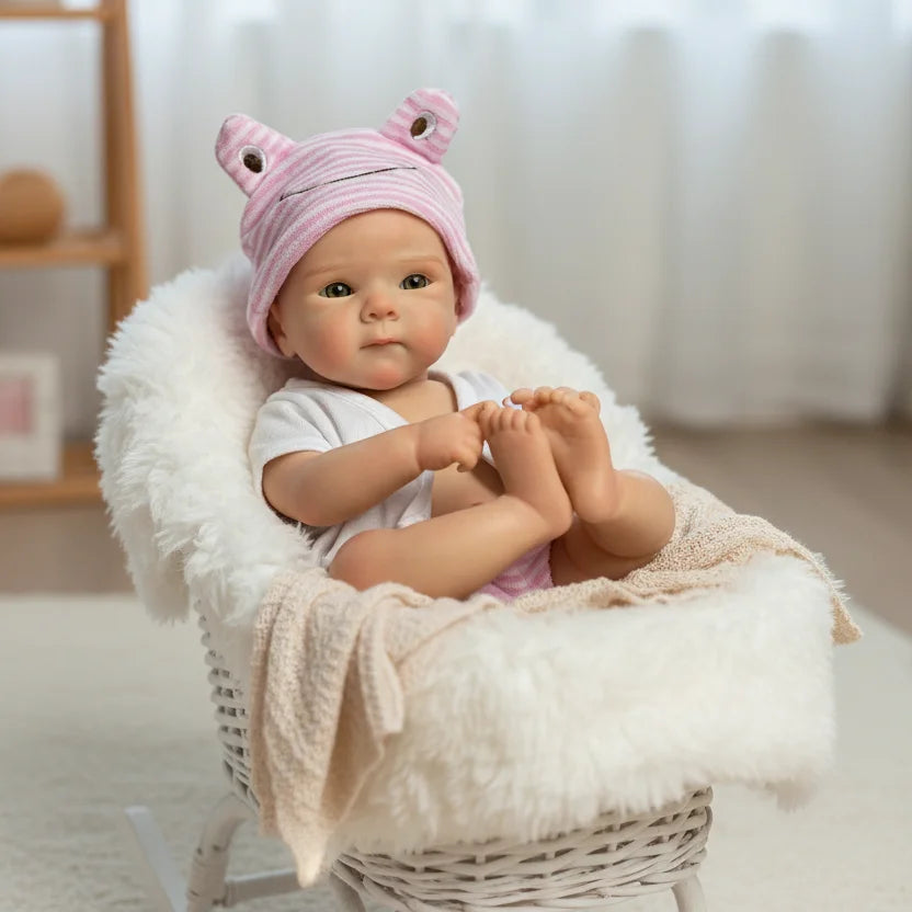 13Inch Open Mouth Full Silicone Bettie Bebe Reborn Girl With Painted Skin Newborn Baby Doll Lifelike Muñeca Reborn For Kids Gift