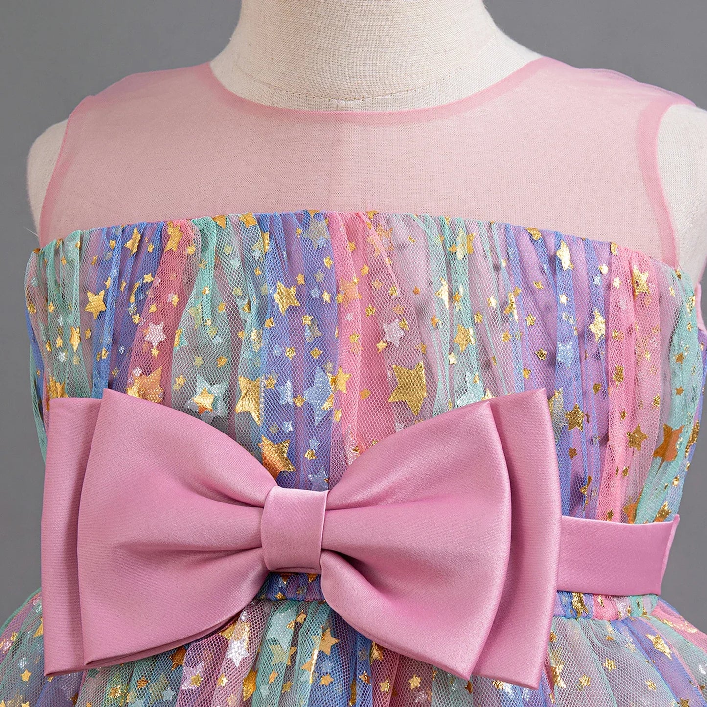 Kid Girl Unicorn Tutu Dress Children Rainbow Wedding Birthday Party Princess Dress Halloween Unicorn Performance Cosplay Costume