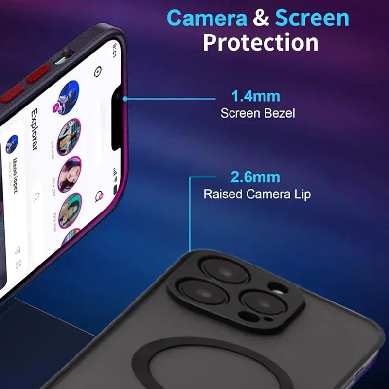 Magnetic Phone Case with Metal Kickstand for iPhone 16 Pro Max 15 14 Plus 13 12 Mini Stand Cases Back Cover with Holder