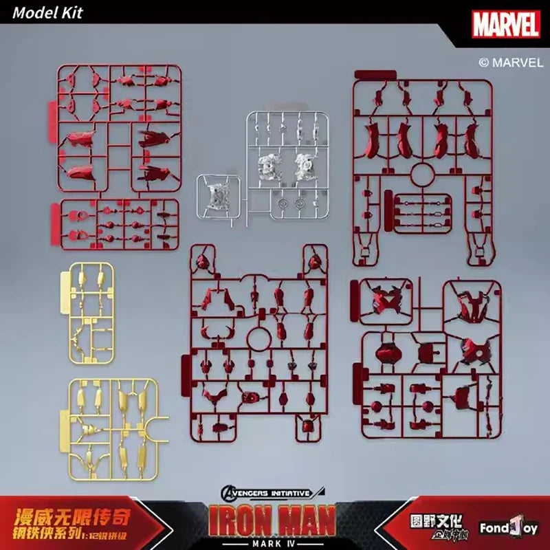 NEW Original Fondjoy Anime Figure Iron Man MK4 Model Kit 1/12 Infinity Saga Ironman Mark 4 Assembly ABS Joint Movable Kid Toys
