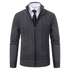 Autumn Spring Men Sweaters Knitted Cardigan Zip Turtleneck Cold Coat Clothing