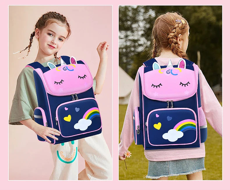 New elementary school students schoolbag shoulders backpack 6-12 years old one, two, three, four, five, six grades waterproof le